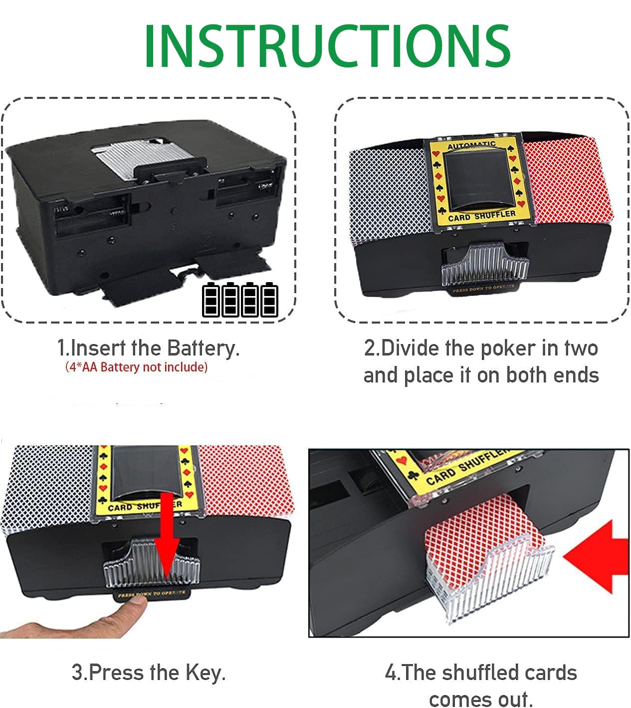 Amazon | 自動トランプ シャッフラー 電池式 カード シャッフル 電動